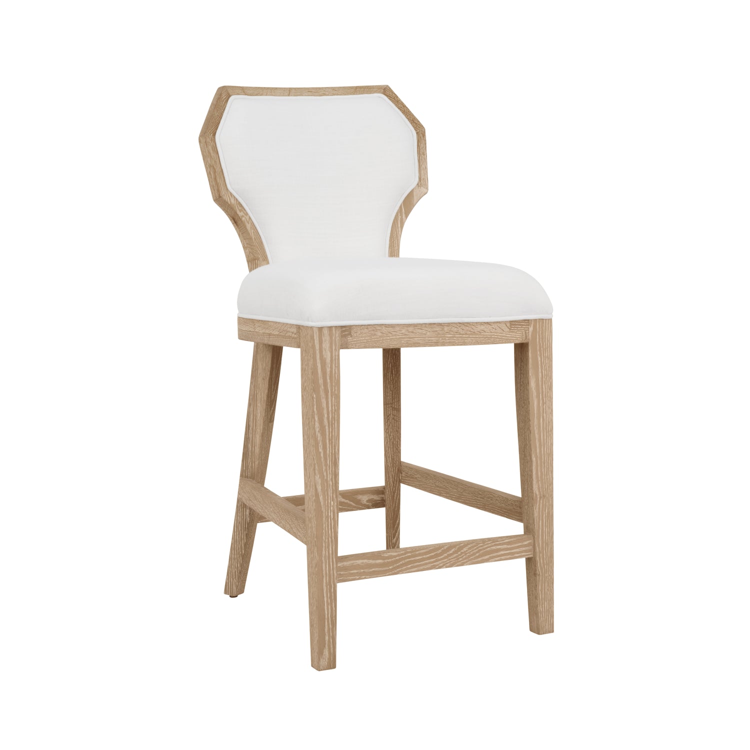 Tally Cerused Oak Counter Stool by Worlds Away at Fig Linens and Home - Angle View of Bar Stool