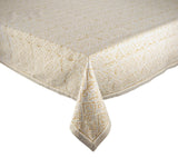 Kim Seybert Alfresco Tablecloth in Natural & Gray by Kim Seybert - Natural/Gray 126"L x 58"W x 0.1"H at FIG LINENS AND HOME - 1