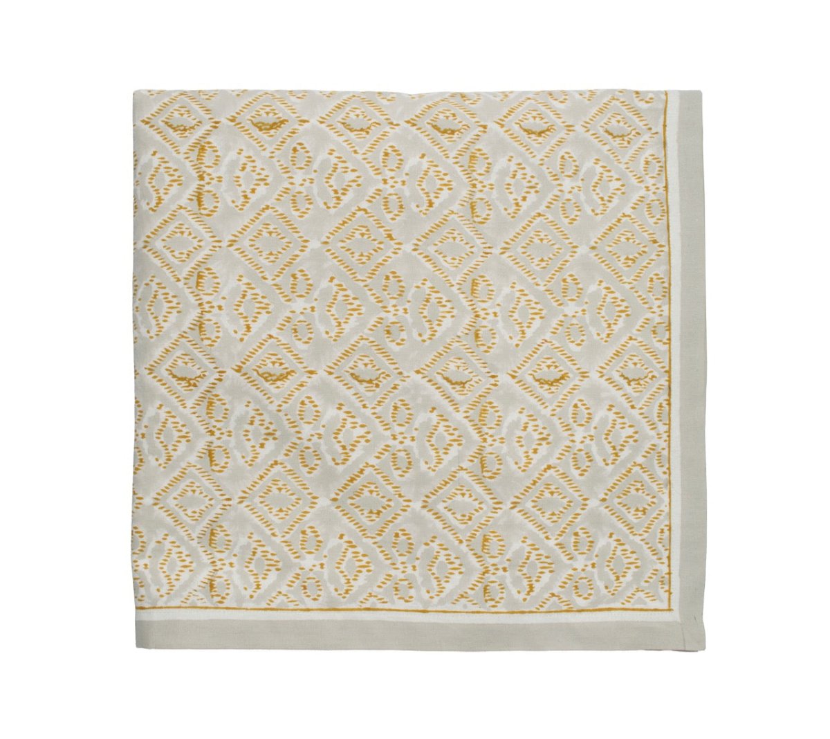 Kim Seybert Alfresco Tablecloth in Natural & Gray by Kim Seybert - Natural/Gray 126"L x 58"W x 0.1"H at FIG LINENS AND HOME - 2