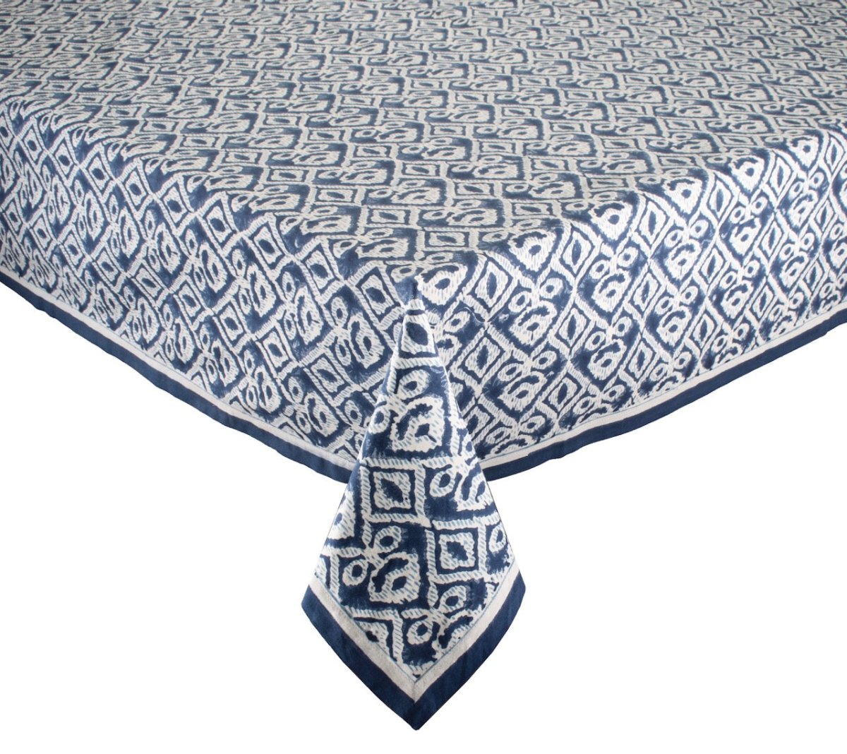 Kim Seybert Alresco Tablecloth in Navy & Blue by Kim Seybert - Navy/Blue 126"L x 58"W x 0.1"H at FIG LINENS AND HOME - 1