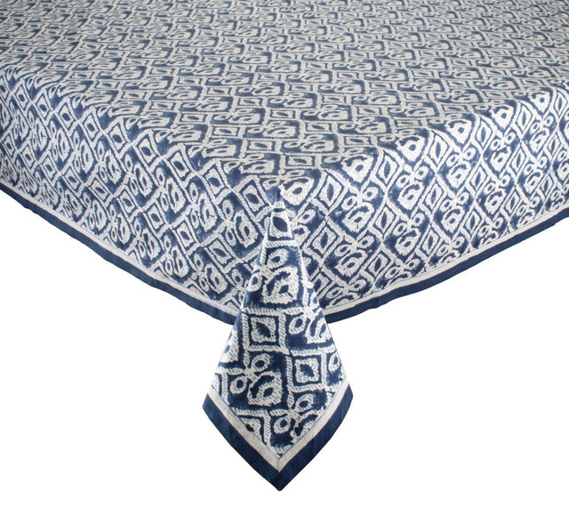 Kim Seybert Alresco Tablecloth in Navy & Blue by Kim Seybert - Navy/Blue 126"L x 58"W x 0.1"H at FIG LINENS AND HOME - 1