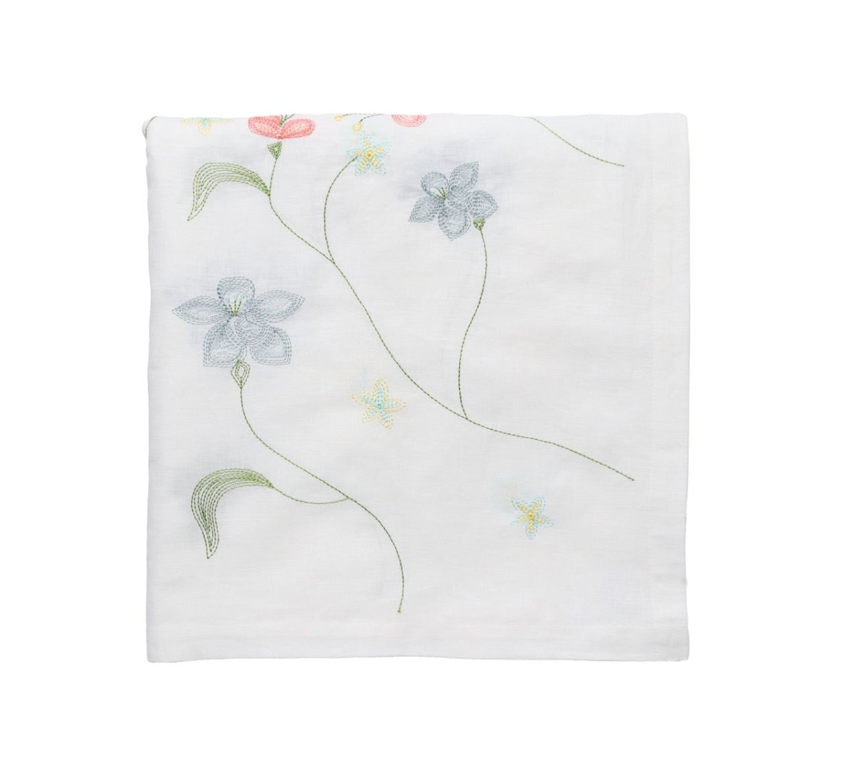 Kim Seybert Vista Tablecloth in White & Multi by Kim Seybert - White/Multi 126"L x 66"W x 0.1"H at FIG LINENS AND HOME - 3