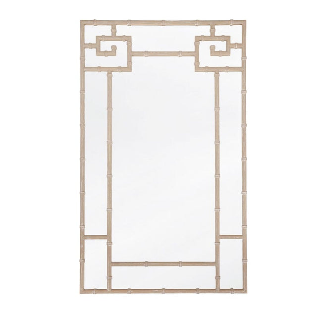 Worlds Away Tessa Light Cerused Oak Bamboo Wall Mirror at Fig Linens and Home - White Background