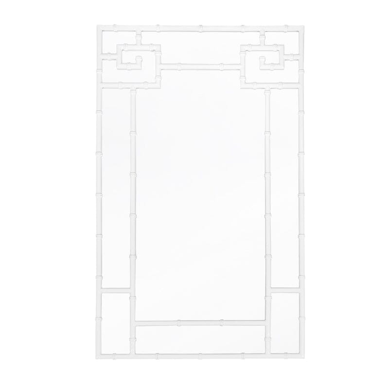 Worlds Away Tessa Bamboo Detail Mirror in White Lacquer by Worlds Away - 48"H x 29"W x 1.25"D White Lacquer at FIG LINENS AND HOME - 1