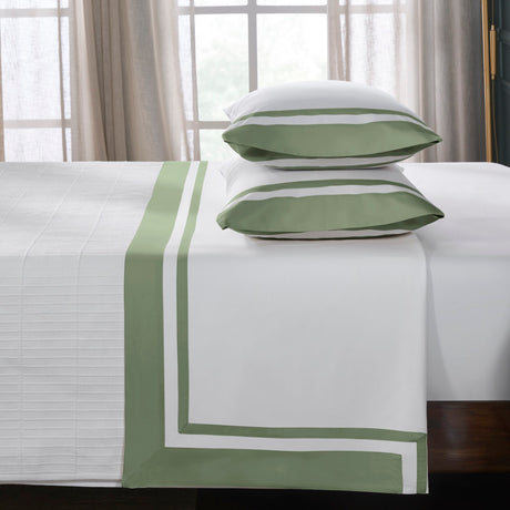 Stella Organic Cotton Percale Flat Sheet by Orchids Lux Home - Twin Olive Green 2