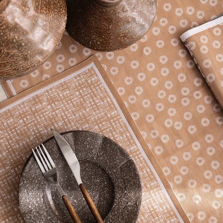 Wagara Beige 20" x 20" Napkin by Le Jacquard Français - 9at Fig Linens and Home - 6