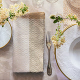 Evasion Celeste Beige Napkin by Le Jacquard Français - 9at Fig Linens and Home - 10