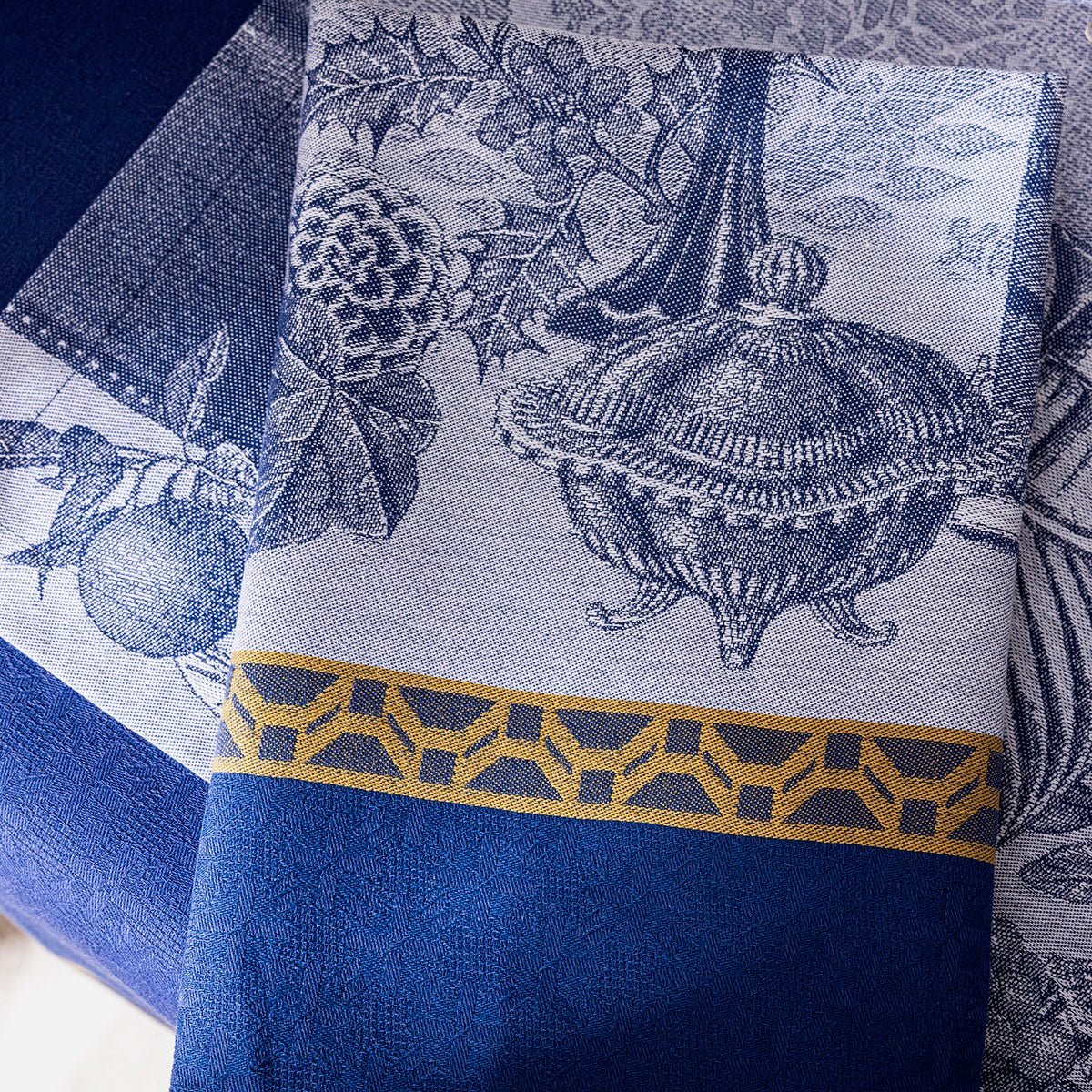 Festin Blue 22" x 22" Napkin by Le Jacquard Français - 9at Fig Linens and Home - 7