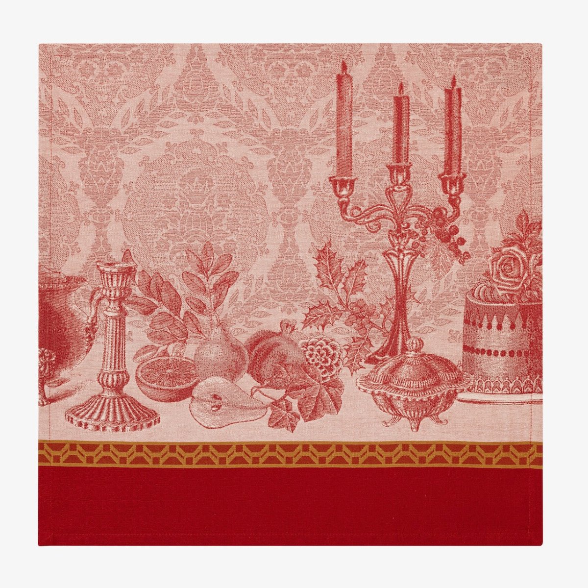Festin Red 22" x 22" Napkin by Le Jacquard Français - 9at Fig Linens and Home - 6