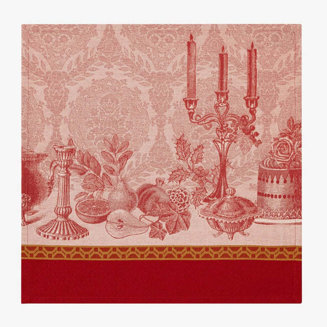 Festin Red 22" x 22" Napkin by Le Jacquard Français - 9at Fig Linens and Home - 6