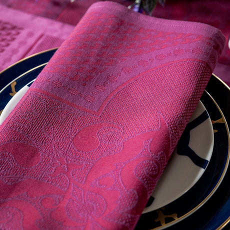Palais Venitien Pink 23" x 23" Napkin by Le Jacquard Français - 9at Fig Linens and Home - 10