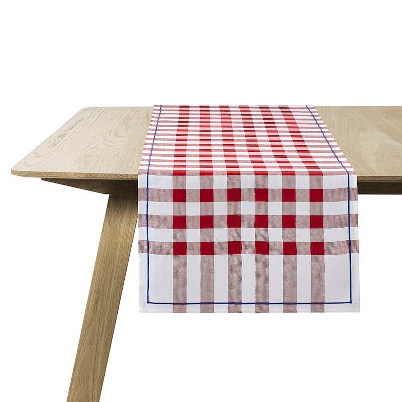 Le jacquard français - Bistrot français red table runner - Checked French table linens
