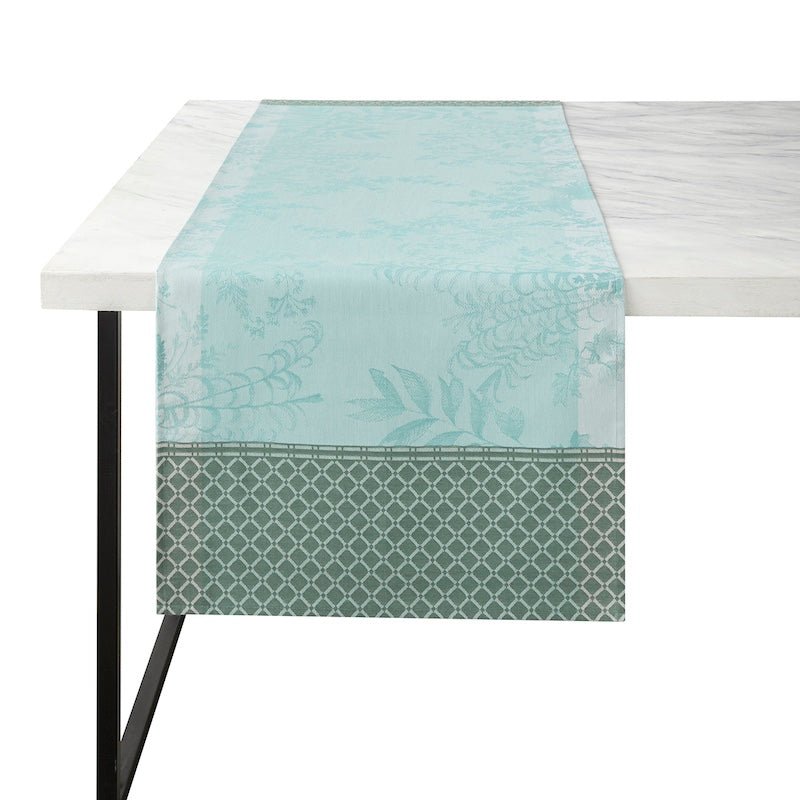 Table Runner - Le Jacquard Francais Jardin d'Eden Cascade Blue Table Linens