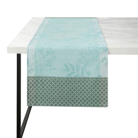 Table Runner - Le Jacquard Francais Jardin d'Eden Cascade Blue Table Linens