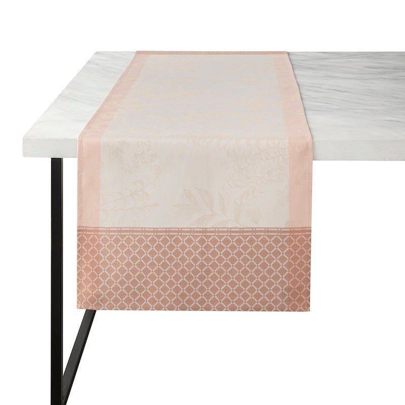 Le Jacquard Français Table Linens | Jardin d'eden beige table runner at Fig linens and home