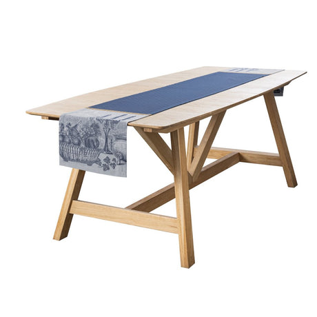 Festin Blue 15" x 106" Runner by Le Jacquard Français - 9at Fig Linens and Home - 8