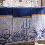 Festin Blue 20" x 79" Runner by Le Jacquard Français - 9at Fig Linens and Home - 9