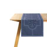 Palais Venitien Blue 20" x 79" Runner by Le Jacquard Français - 9at Fig Linens and Home - 8