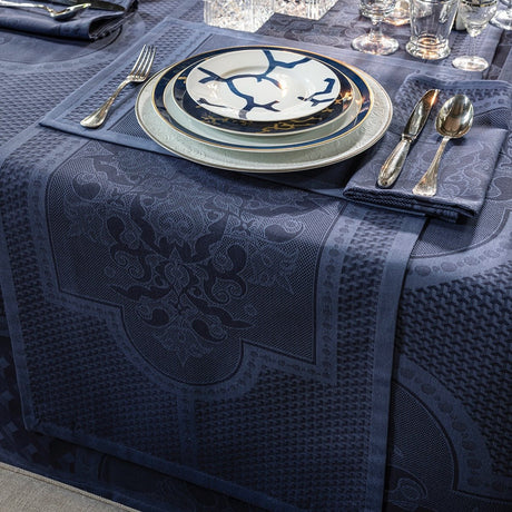 Palais Venitien Blue 23" x 23" Napkin by Le Jacquard Français - 9at Fig Linens and Home - 7