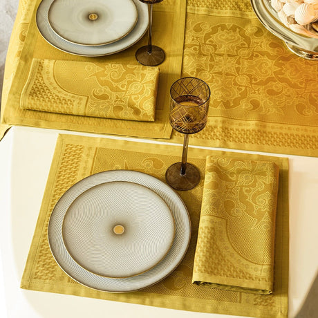 Palais Venitien Yellow 20" x 14" Placemat by Le Jacquard Français - 9at Fig Linens and Home - 5