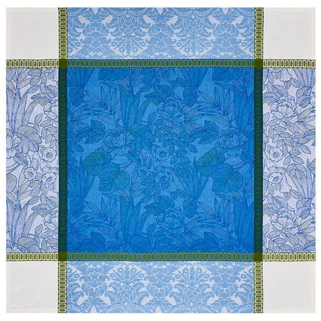 escapade tropicale blue tablecloth by le jacquard français