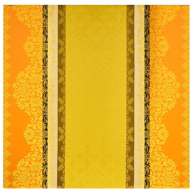 Le Jacquard Français Tablecloth 150X150 Mumbai Safran Yellow  le Jacquard Francaisat Fig Linens and Home