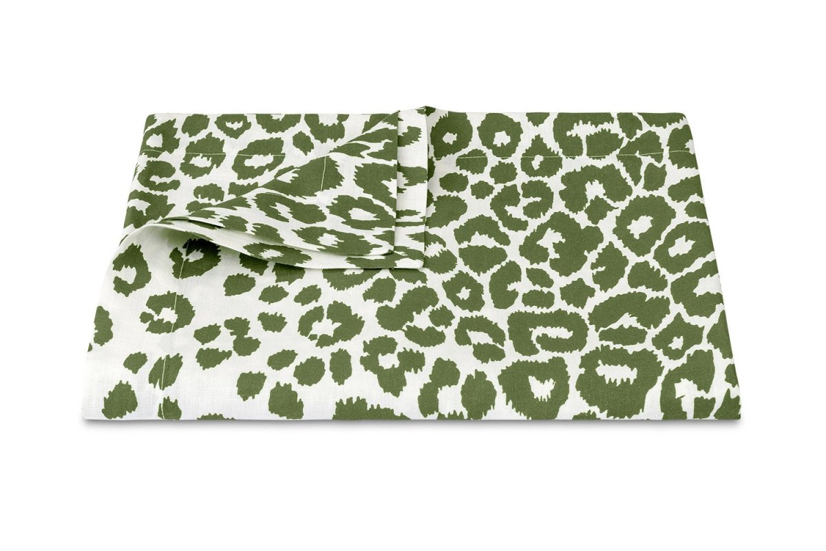 Tablecloth - Iconic Leopard Green - Matouk Schumacher at Fig Linens