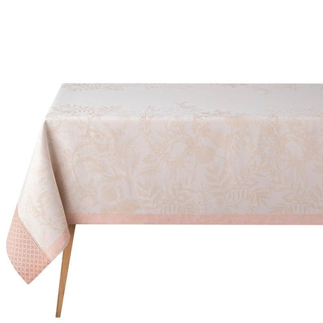 Tablecloth - Le Jacquard Francais Beige Jardin D'Eden Table Linens at Fig LInens and Home