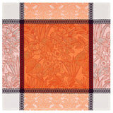 escapade tropicale orange tablecloth by le jacquard français - square tablecloth