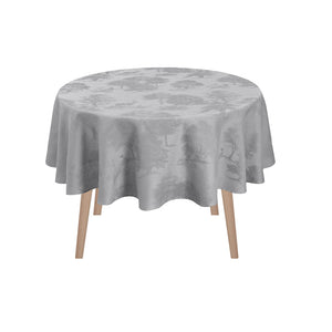 Souveraine Silver Tablecloths - Holiday Table -  Round Cloth Le Jacquard Français