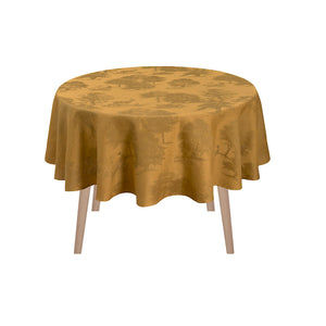 Souveraine Gold Tablecloth | Le Jacquard Francais Holiday Table Linens - Round Tablecloth