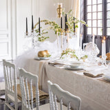 Evasion Celeste Beige 69" x 126" Tablecloth by Le Jacquard Français - 9at Fig Linens and Home - 3