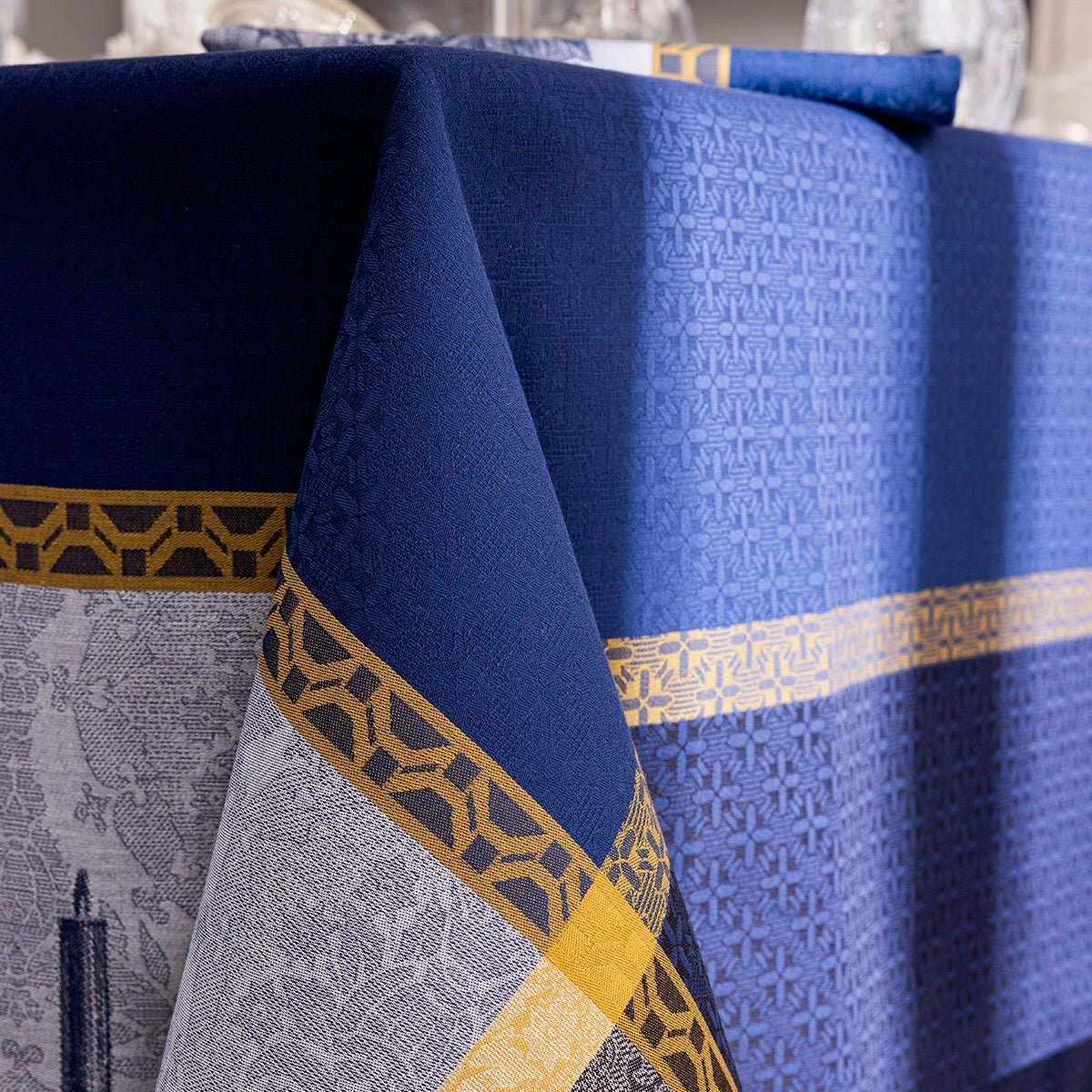 Festin Blue 69" x 69" Tablecloth by Le Jacquard Français - Holiday - Fig Linens and Home - 9