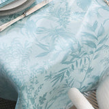 Tablecloth Detail View - Jardin d'eden blue tablecloth by le jacquard français | Table Linens
