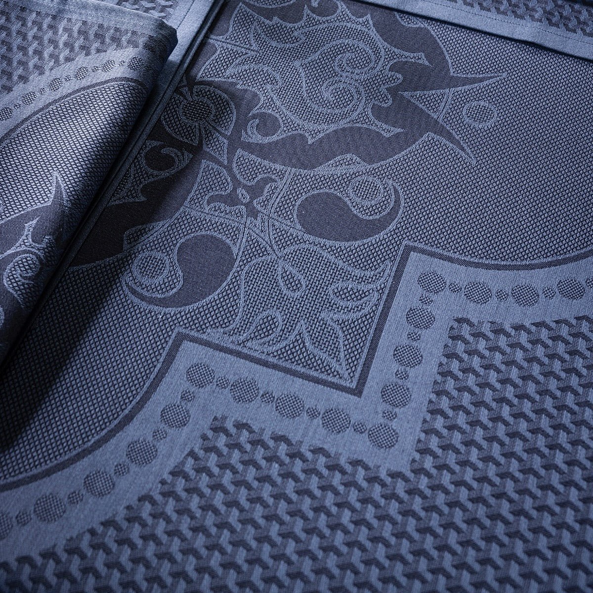 Palais Venitien Blue 20" x 79" Runner by Le Jacquard Français - 9at Fig Linens and Home - 9