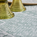 Wagara Green 69" x 98" Coated Tablecloth by Le Jacquard Français - 9at Fig Linens and Home - 9