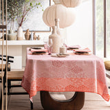 Wagara Pink 59" x 102" Tablecloth by Le Jacquard Français - 9at Fig Linens and Home - 3