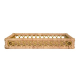 Tango Rattan Tray Front View by Worlds Away at Fig Linens and Home