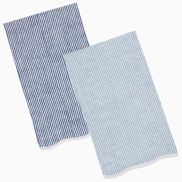 Nandi Indigo & Light Indigo Tea Towels by John Robshaw at Fig Linens and Home - 1