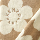 Yves Delorme Kenzo K Hanadot Beige Knitted Throw by Yves Delorme - Knitted Throw 51 x 67 K Hanadot Beige at FIG LINENS AND HOME - 2