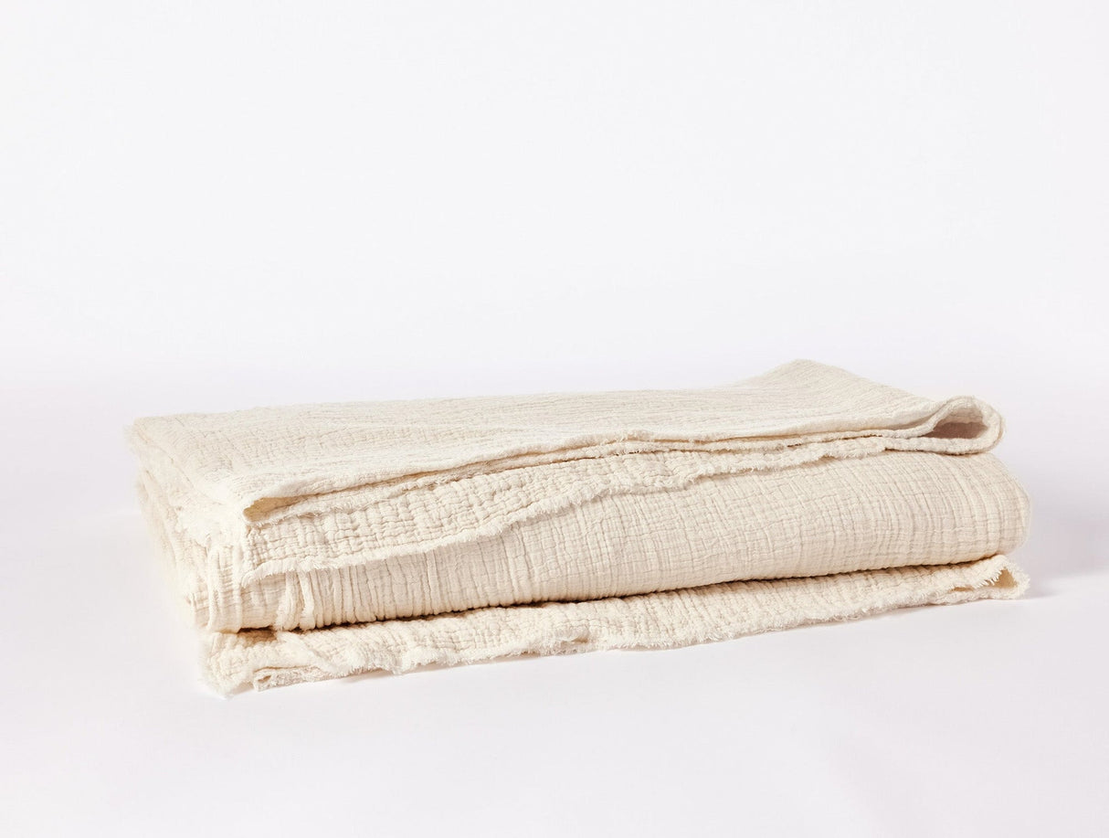 Coyuchi Topanga Undyed Organic Matelasse Featherweight Coverlet | Blankets at Fig Linens and Home