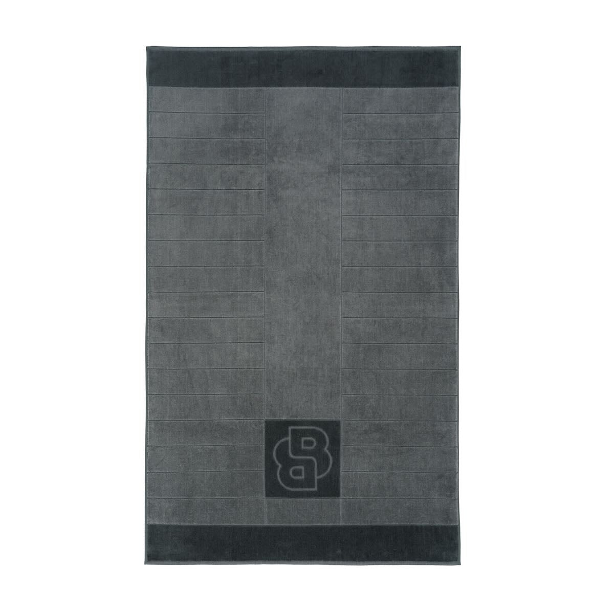 Yves Delorme Hugo Boss Double B Charcoal Bath Towels by Yves Delorme - Bath Sheet 35 x 59 Double B Charcoal at FIG LINENS AND HOME - 7