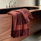 Yves Delorme Hugo Boss Double B Lava Bath Towels by Yves Delorme - Bath Sheet 35 x 59 Double B Lava at FIG LINENS AND HOME - 1
