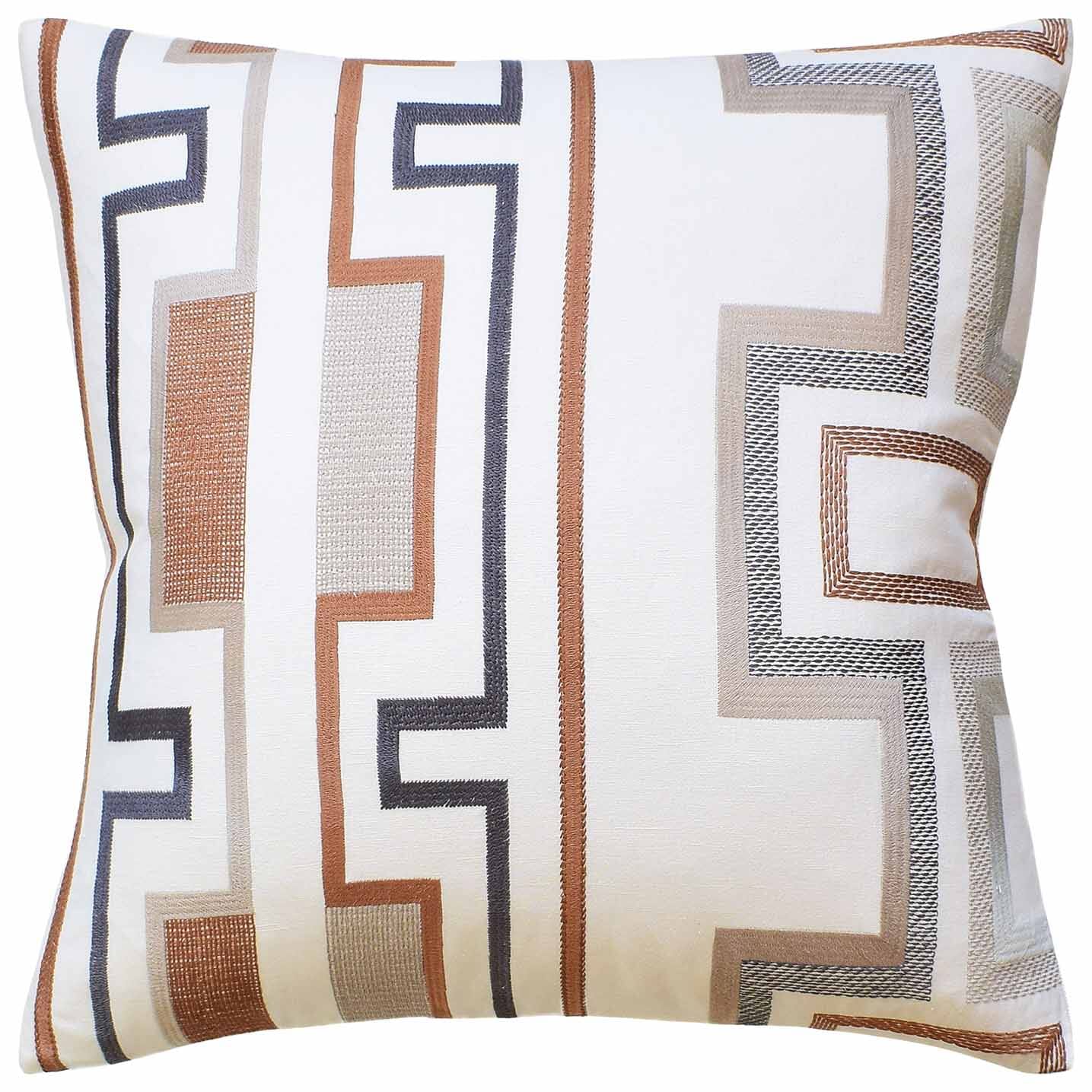 Tritone Embroidery Copper Decorative Pillow - Ryan Studio Pillow - Lee Jofa Fabric