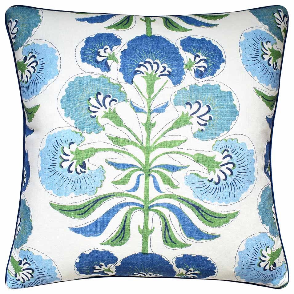 Tybee Tree Green and Blue - Throw Pillow by Ryan Studio