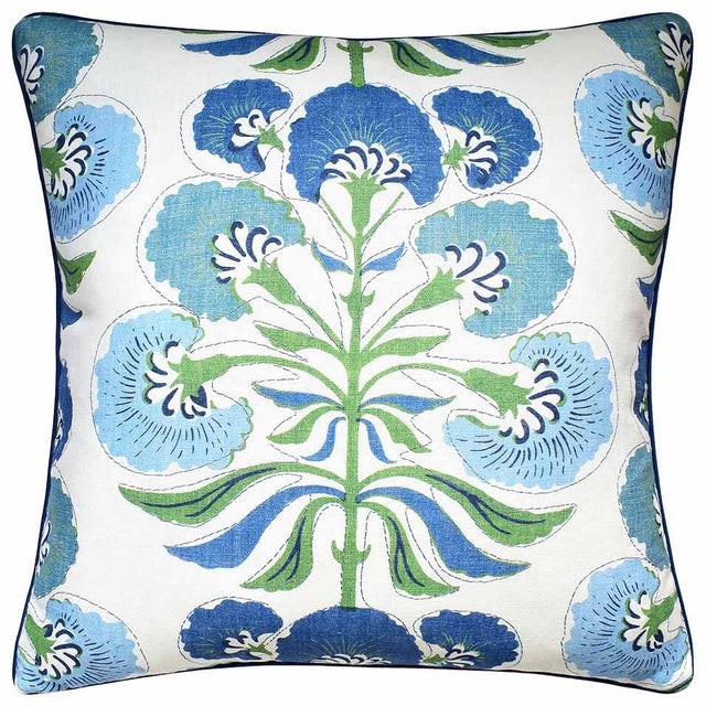 Tybee Tree Green and Blue - Throw Pillow by Ryan Studio in Thibaut Fabric