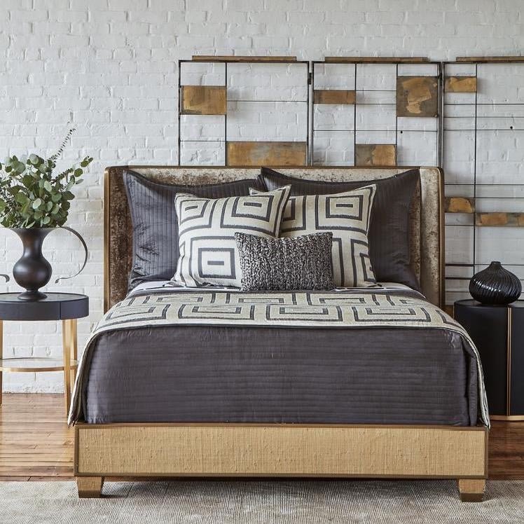 Unmazed Charcoal/Pumice Bedding by Ann Gish at Fig Linens and Home