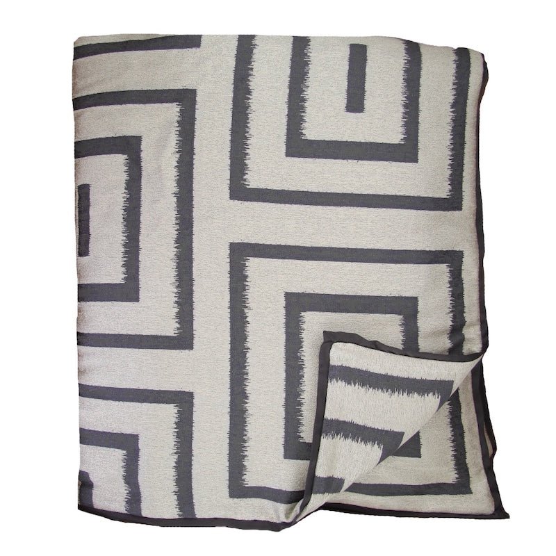 Folded Unmazed Charcoal/Pumice Throw by Ann Gish at Fig Linens and Home