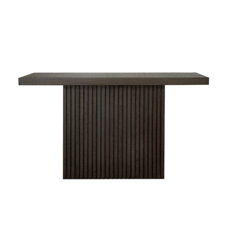 Vanna Dark Espresso Oak Pedestal Base Console Table by Worlds Away at Fig Linens and Home 1