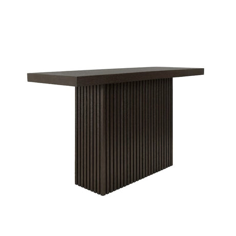 Vanna Dark Espresso Oak Pedestal Base Console Table by Worlds Away at Fig Linens and Home 2